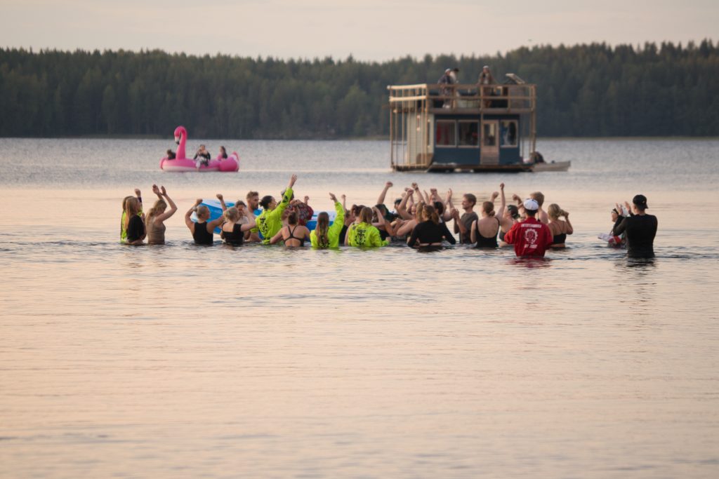 Photo of Dominus students in a lake